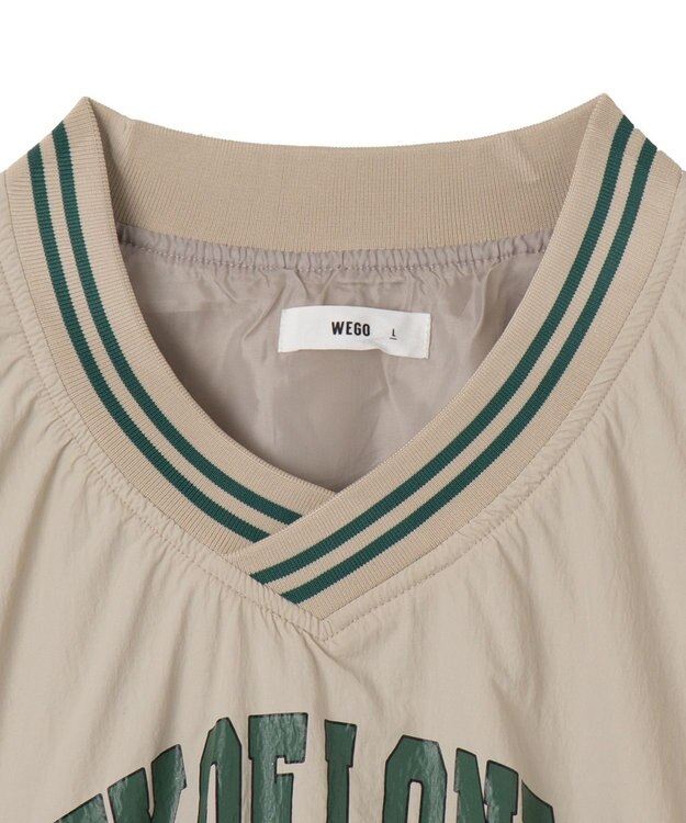WEGO ナイロンカレッジプルオーバー ベージュ