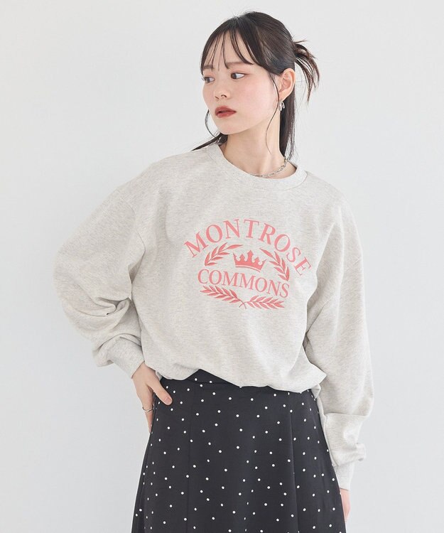 earth music&ecology 【裏毛】アソートロゴウラケドロストプルオーバー Oatmeal