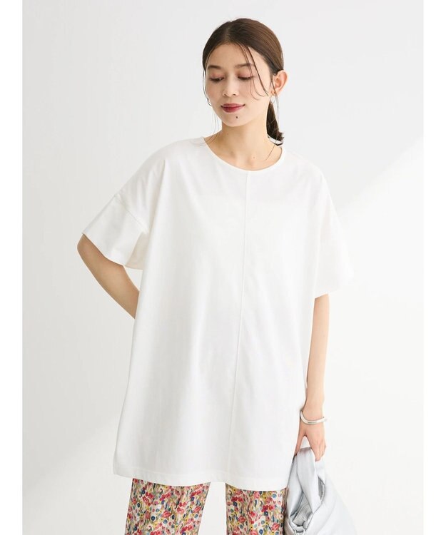 Green Parks 冷っとすずやか　袖広チュニック Off White