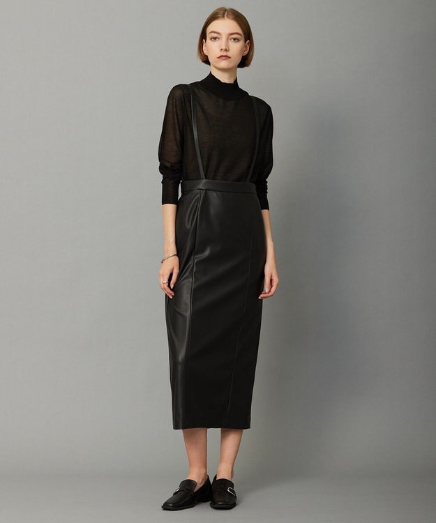 ICB 【洗える】ヴィスコースシアー ハイネックプルオーバー ブラック系