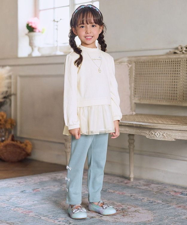 ANY KIDS 裏起毛 ネックレス トレーナー ホワイト