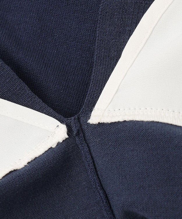 ANY SIS S 【洗える】フレンチスリーブシャツテール ニット ネイビー