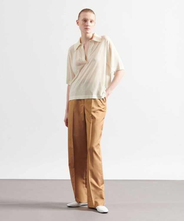 JOSEPH ビッグストライプ　キャロットトラウザーズ Beige