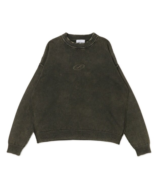 WEGO 【ユニセックス着用ITEM】ピグメントロゴニットプルオーバー カーキ