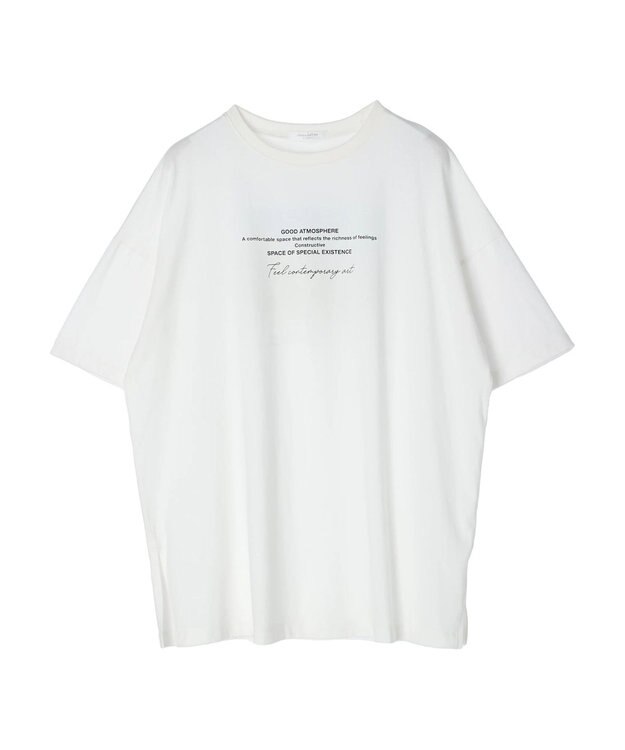 Green Parks バックフォトプリント半袖チュニック Off White