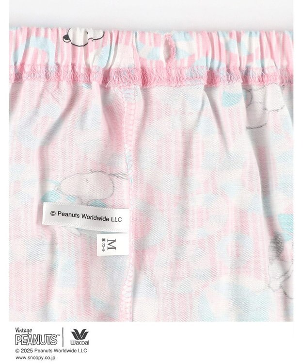 WACOAL ワコール_リラックス＆スリープ パジャマ 3分袖 半袖 8分丈 綿100%(本体) PEANUTS スヌーピー レディース FDT158 /ワコール ピンク