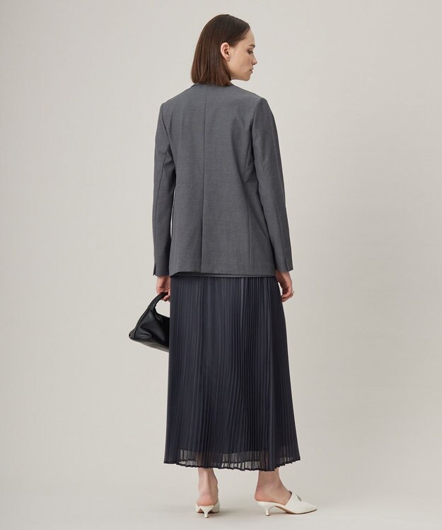 ICB 【接触冷感・UVケア・撥水・洗える】LooseWeave ダブルブレストジャケット チャコール系