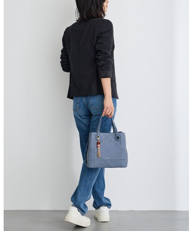 MioFIRANO カジュアルシッククロスラインハンドバッグ 2WAY チャーム付き　FIRANO フィラノ BLUE