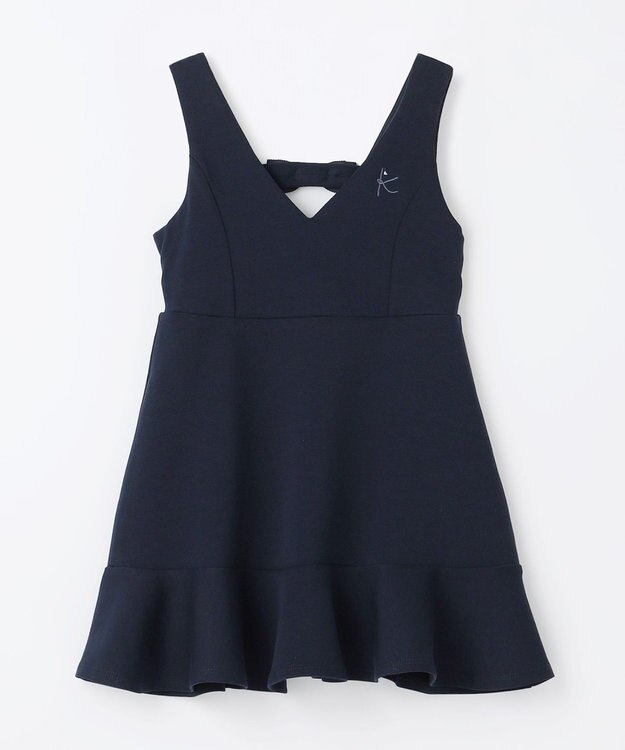 組曲 KIDS 【110-140㎝】ダンボールニット ジャンスカ ネイビー系