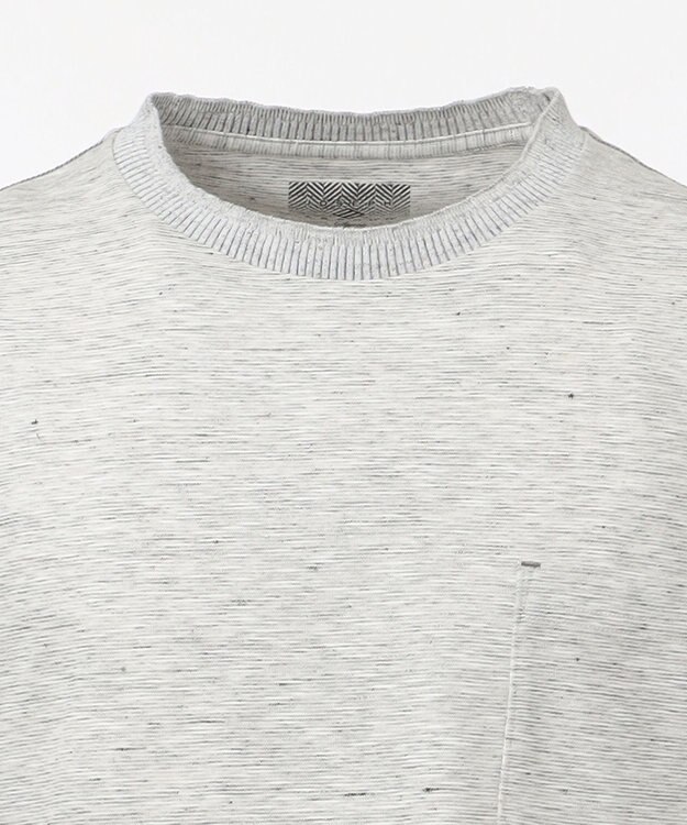 JOSEPH ABBOUD MOUNTAIN 【SPACE】リネンプレーティング天竺 ポケTシャツ ライトグレー系