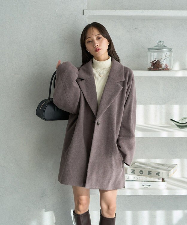 earth music&ecology オーバーテーラードジャケット　シャギー Dark Brown