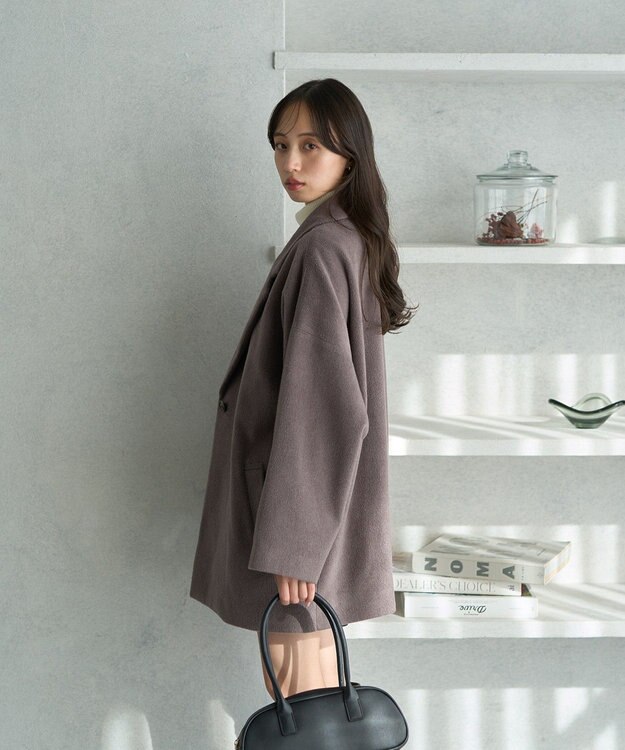 earth music&ecology オーバーテーラードジャケット　シャギー Dark Brown