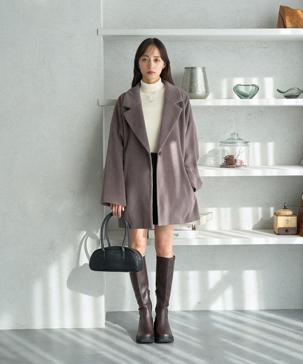 earth music&ecology オーバーテーラードジャケット　シャギー Dark Brown