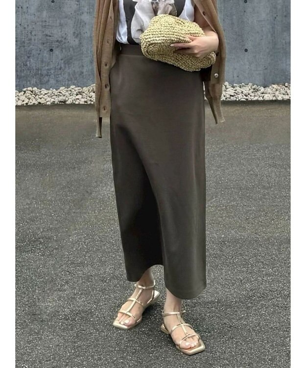 Green Parks バックスリットポンチスカート Khaki