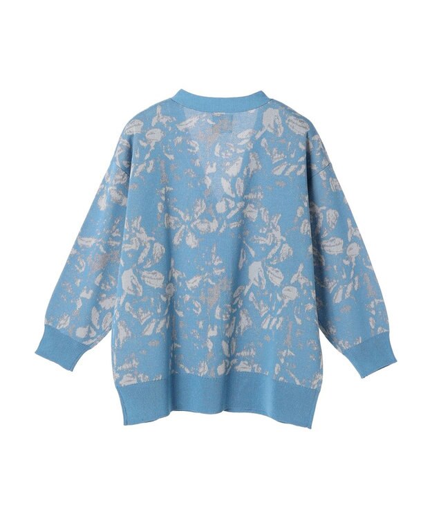 Green Parks ニュアンス柄ニットカーディガン Sax