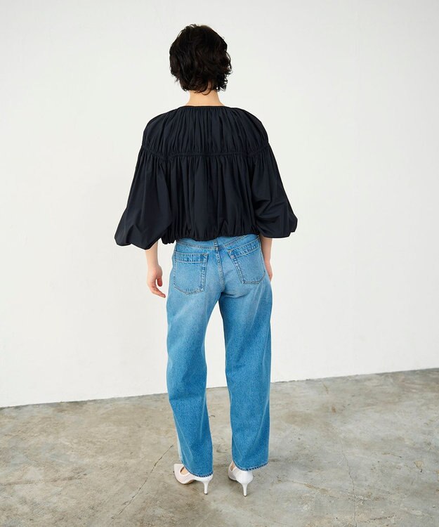 GRACE CONTINENTAL ギャザータフタブルゾン ブラック