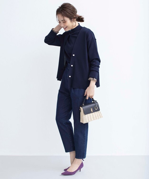 組曲 【2SET・WEB限定】パールボタン配色フリルツイン セット ネイビー系