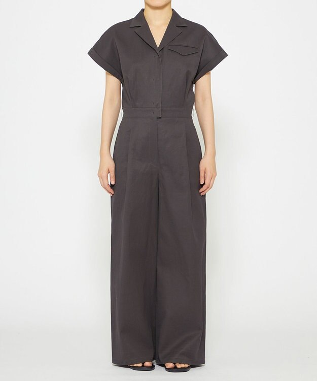 uncrave 【手洗い可】ライト チノ ベルト付き オールインワン（uncrave WHITE） スレート