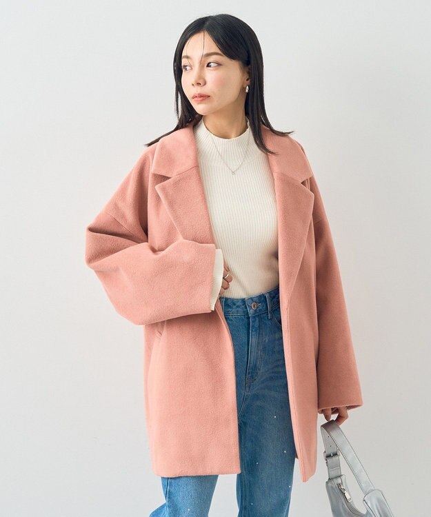 earth music&ecology オーバーテーラードジャケット　シャギー Pink