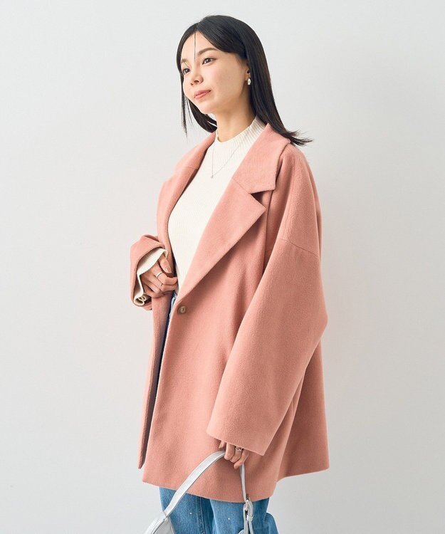 earth music&ecology オーバーテーラードジャケット　シャギー Pink