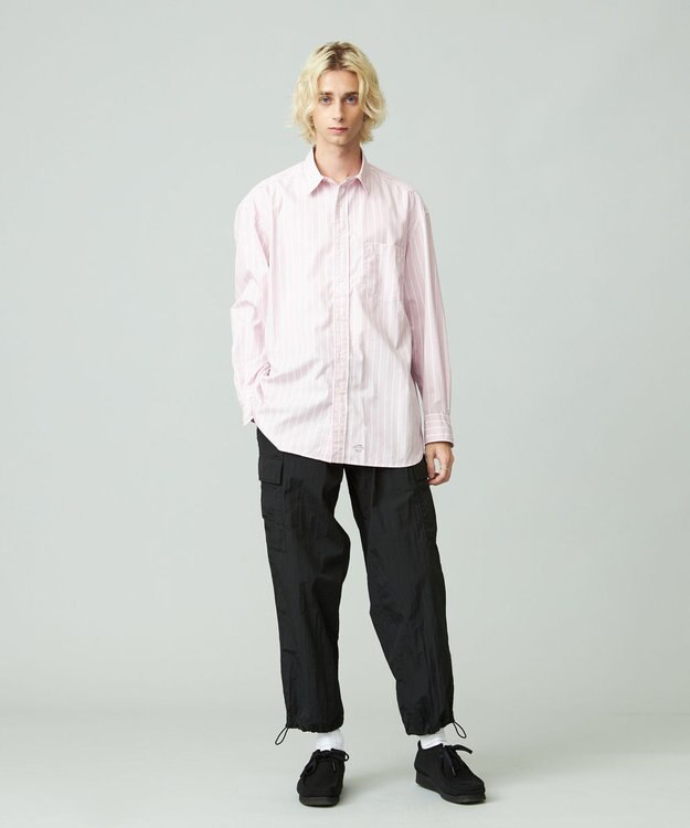 J.PRESS YORK STREET 【UNISEX】タイプライターストライプ シャツ ピンク系1