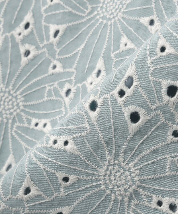 YECCA VECCA フラワーレースブラウス Light Blue