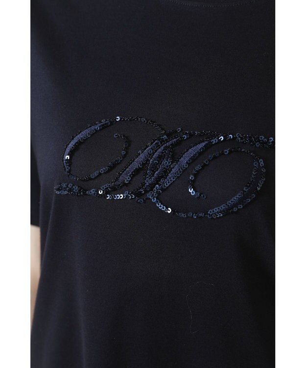 DAKS ロゴ スパンコール Tシャツ ラベンダー