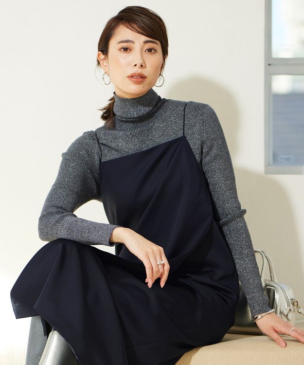 ICB L 【新色追加・WEB限定カラーあり】エクストラファインメリノ タートルネックプルオーバー グレーラメ系