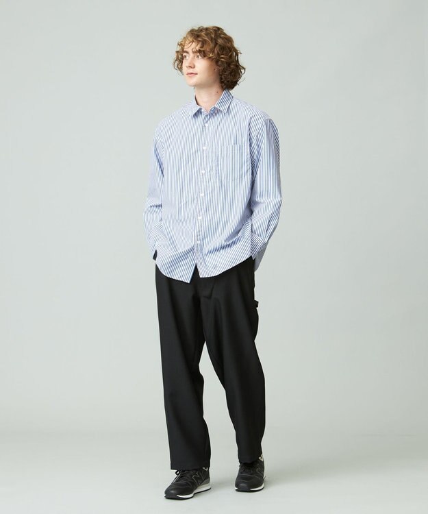 J.PRESS YORK STREET 【UNISEX】タイプライターストライプ シャツ ブルー系1