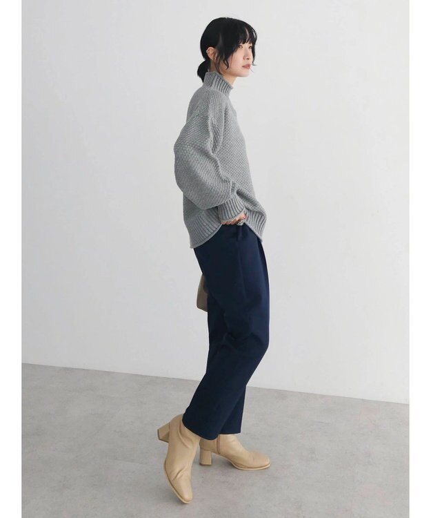 Green Parks 洗える　カノコ編みニットプルオーバー Gray Mixture