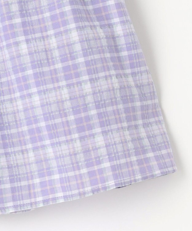 ANY KIDS チェック柄 ショート パンツ ラベンダー系チェック