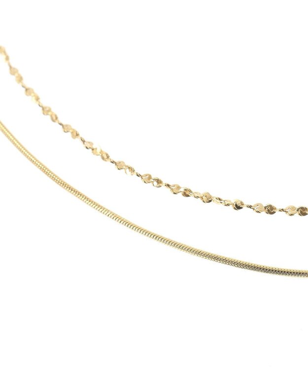 Green Parks ｅｖｅｒｙｗａｌｋ．ステンレス２本セットチェーンネックレス Gold