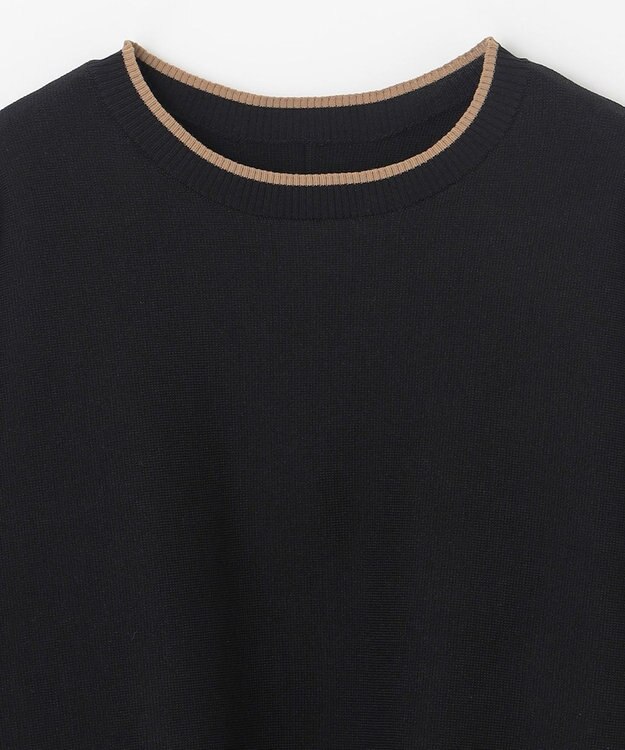 ANY 【2SET】バイカラーニット×布帛スカートセット ブラック×キャメル