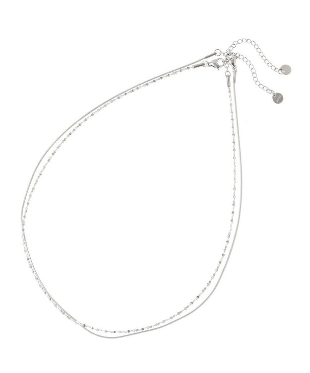 Green Parks ｅｖｅｒｙｗａｌｋ．ステンレス２本セットチェーンネックレス Silver