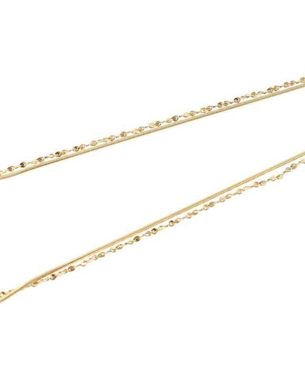 Green Parks ｅｖｅｒｙｗａｌｋ．ステンレス２本セットチェーンネックレス Gold
