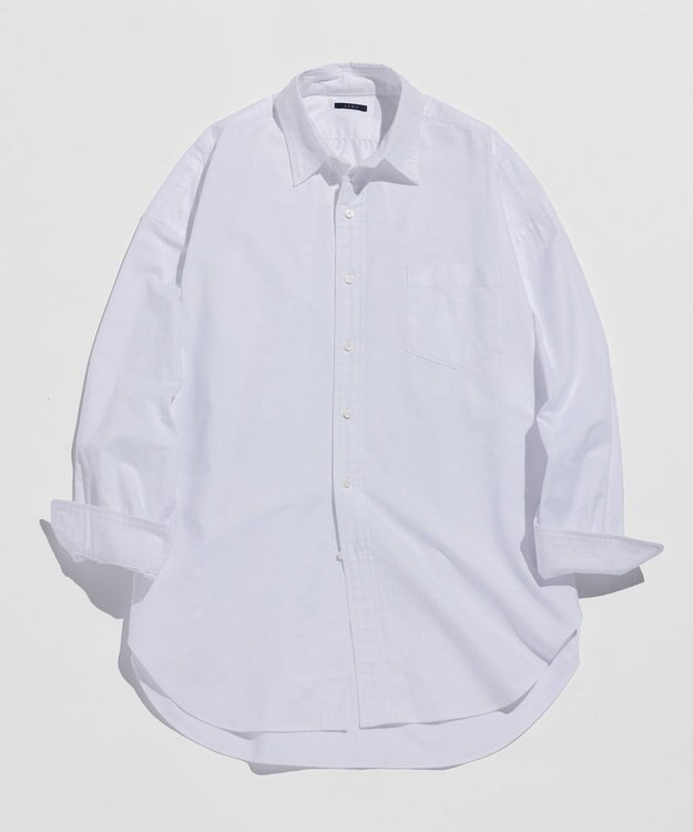 LENO OXFORD SHIRTS《UNISEX》オーバーサイズレギュラーカラーシャツ WHITE