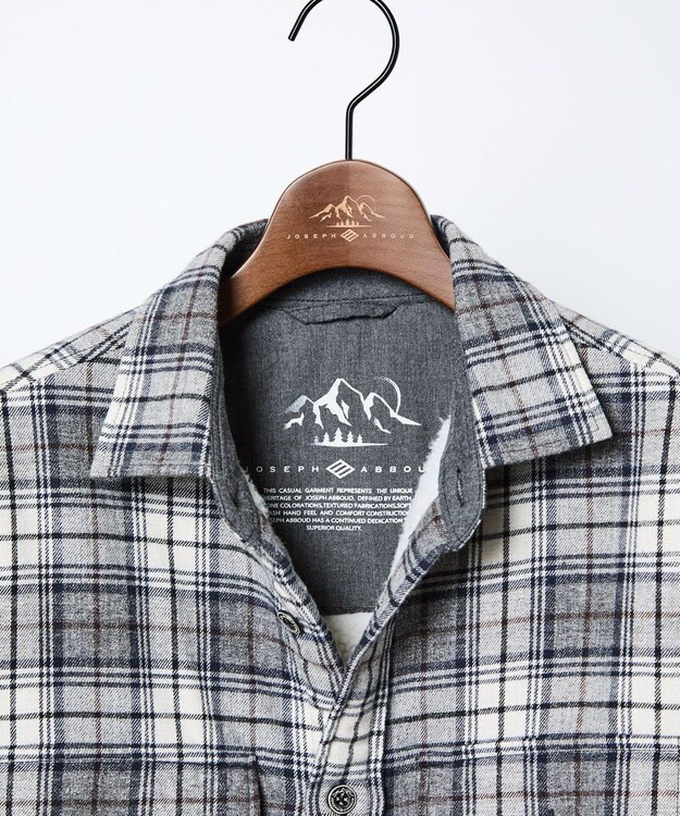 JOSEPH ABBOUD MOUNTAIN オーガニックラフィーネル ボアインナー シャツ ライトグレー系4