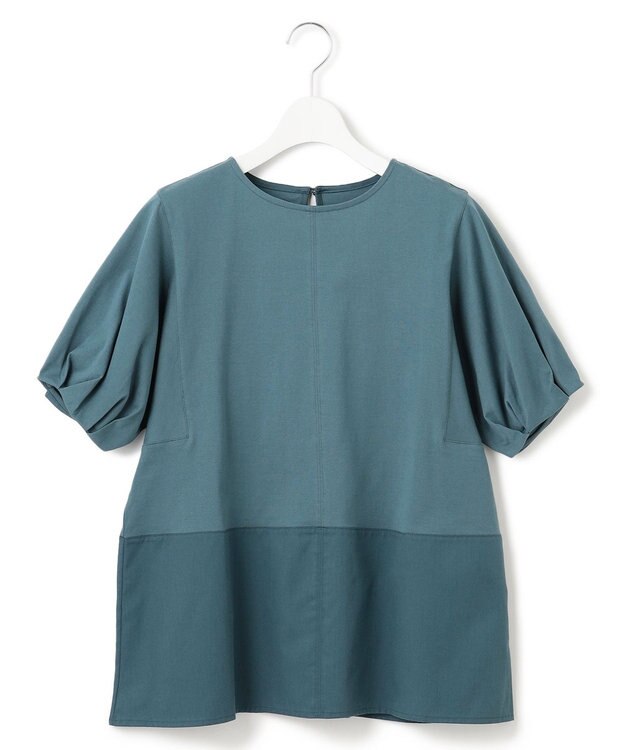 J.PRESS YORK STREET 【WOMEN】ファブリックヘムジャージ プルオーバー ピーコックグリーン系