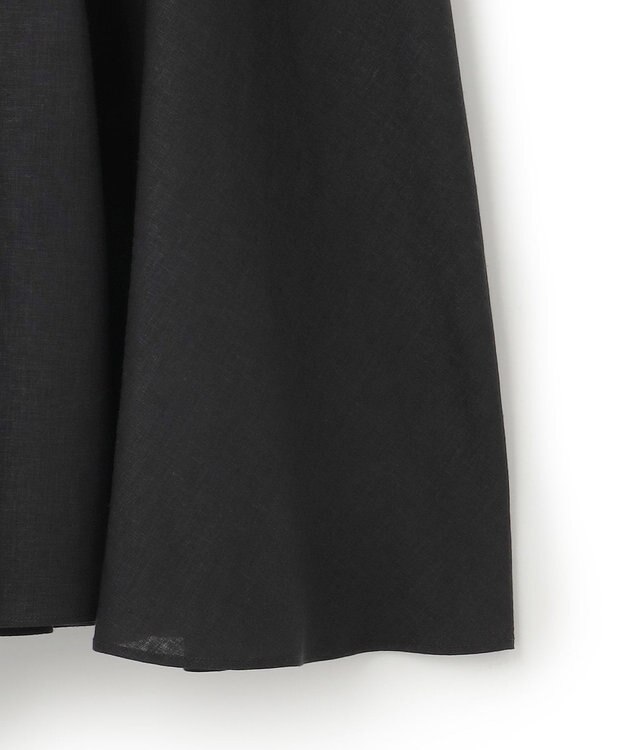 UNFILO 【洗える】リネンレーヨン カフタンワンピース ブラック