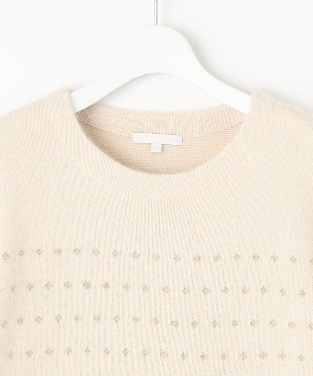 自由区 L ウールジャカードラメ ニット ベージュ系