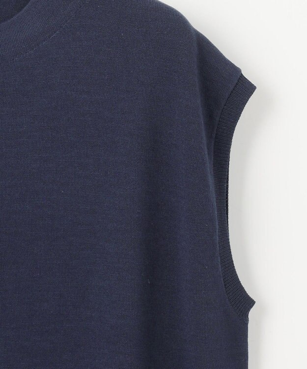 ANY SIS S 【洗える】フレンチスリーブシャツテール ニット ネイビー