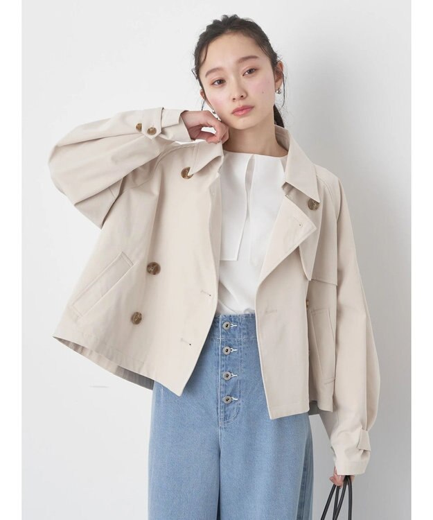 earth music&ecology ショートトレンチコート Light Beige