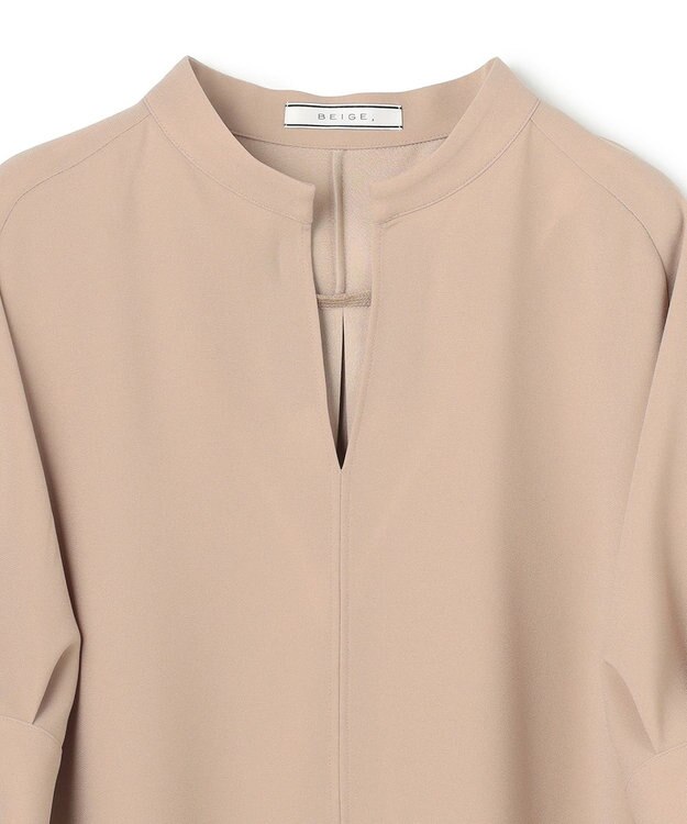 BEIGE， FLEUR / バックサテン プルオーバーブラウス Beige