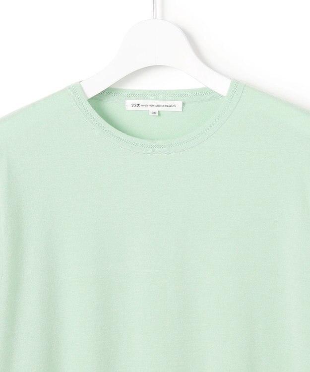 23区 L 【先行予約】ネオコンフォートストレッチ レーシーデザイン ニット スモーキーグリーン系