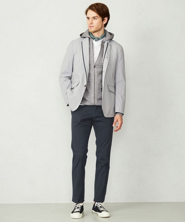 JOSEPH ABBOUD パワーストレッチワッシャー ブルゾン ライトグレー系