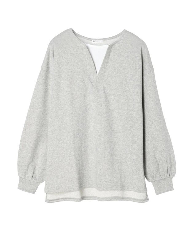 CRAFT STANDARD BOUTIQUE 　裏毛レイヤード風プルオーバー Gray Mixture