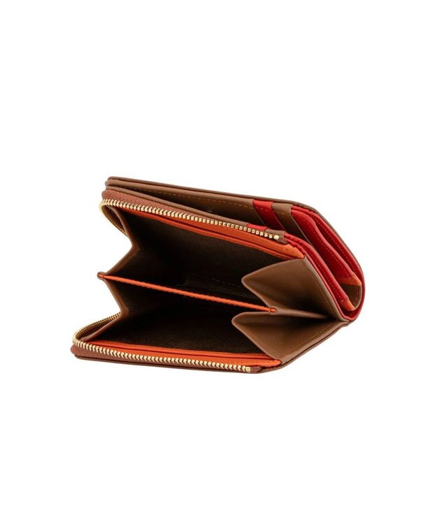 LANVIN en Bleu リュクサンブールカラー 二つ折りLファスナー財布 ブラウン