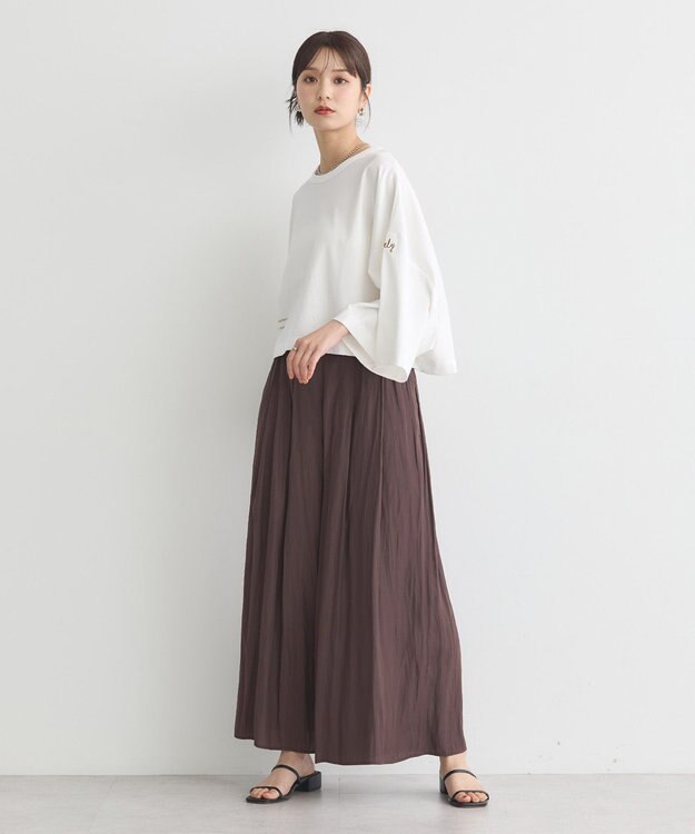 earth music&ecology アソートプリントワイドTee Ivory