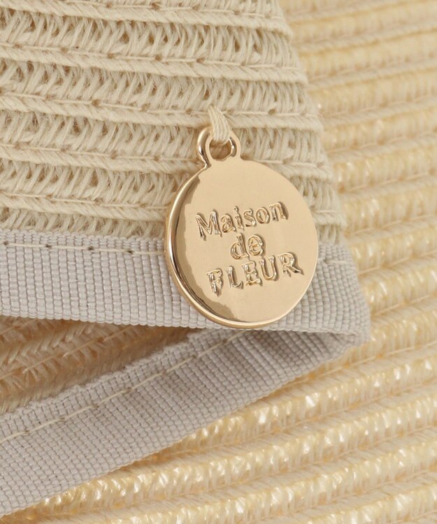 Maison de FLEUR リボンスリットパイピングハット Beige