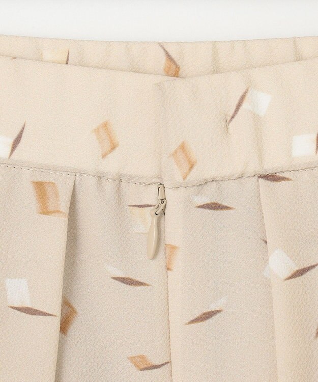 自由区 【洗える・XSサイズあり】ブラッシュドシャドープリント スカート シャンパンベージュ系